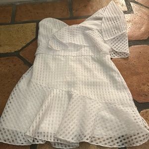 Amanda Uprichard asymmetrical one shoulder dress.